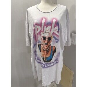 P!NK Pink Alecia Moore XXL T-Shirt 2023 Summer Carnival Official White